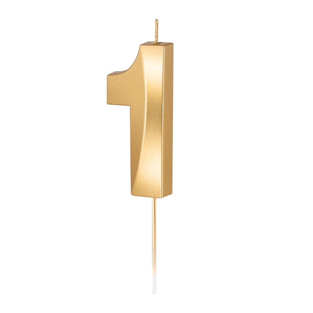 Świeczka cyfra 1 złota