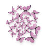 Fioletowe waflowe motylki na tort 23 sztuki