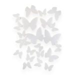 Białe waflowe motylki na tort 23 sztuki