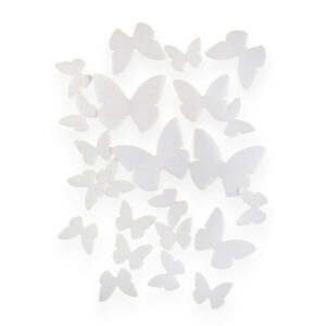 Białe waflowe motylki na tort 23 sztuki
