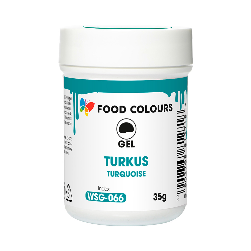Turkusowy barwnik w żelu
