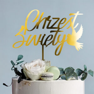 Topper na chrzest święty z gołębiem