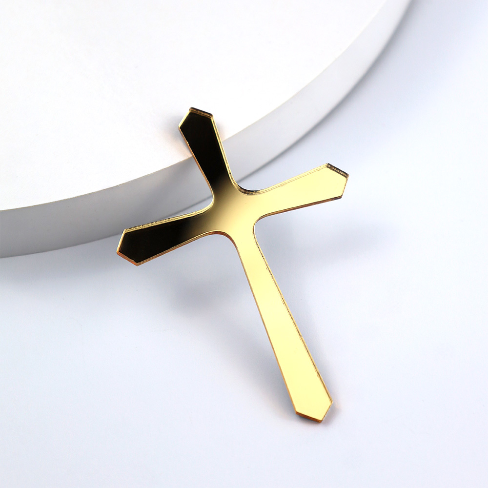 Złoty krzyżyk topper na tort