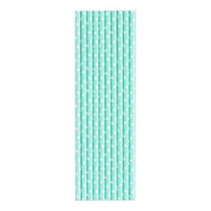 Turkusowe słomki w kropki 10 sztuk