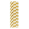 Białe słomki w złote paski 10 sztuk