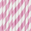Białe słomki w różowe paski 10 sztuk