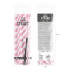 Białe słomki w różowe paski 10 sztuk