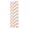 Białe słomki w kropki rose gold 10 sztuk