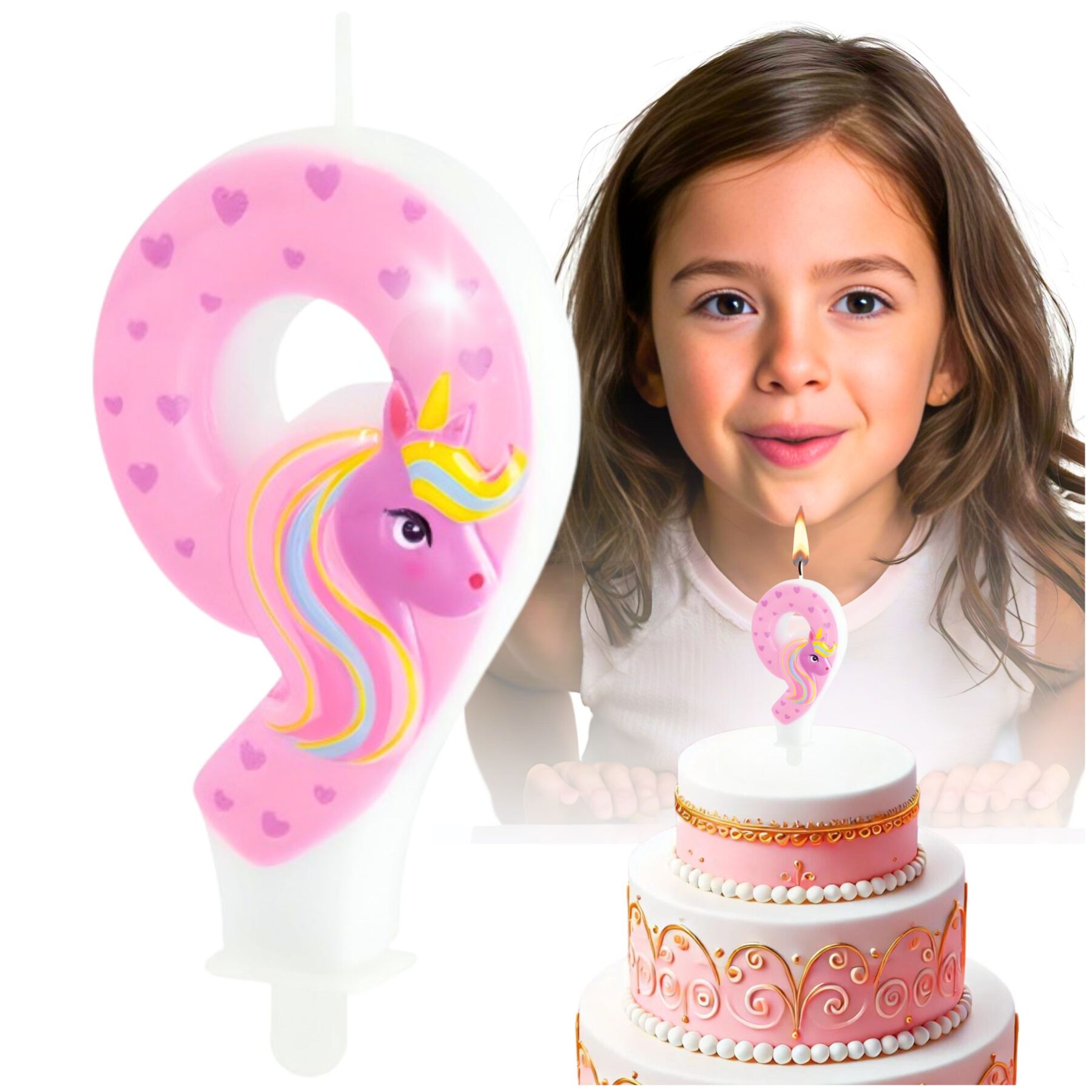 Świeczka Jednorożec urodziny dla dziewczynki unicorn
