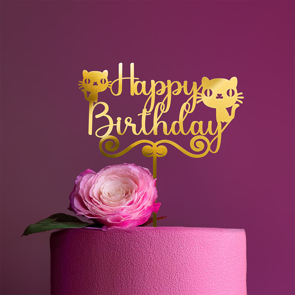 Topper Happy Birthday Kotki