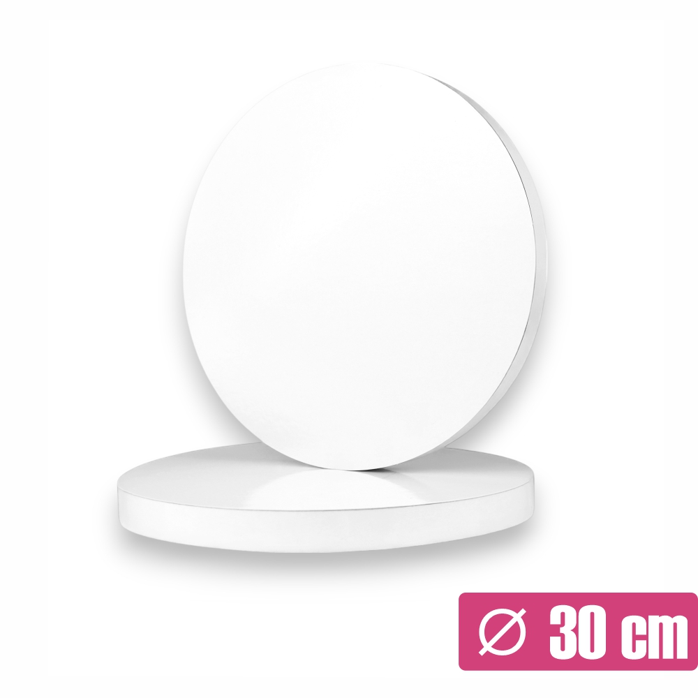 Biały podkład pod tort 30 cm z oklejonym bokiem