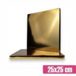 Kwadratowy podkład pod tort złoty 25x25 cm