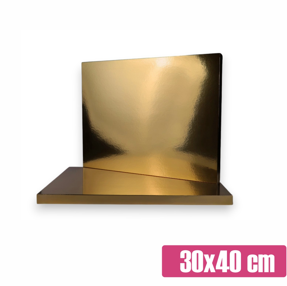 Prostokątny podkład pod tort złoty 30x40 cm