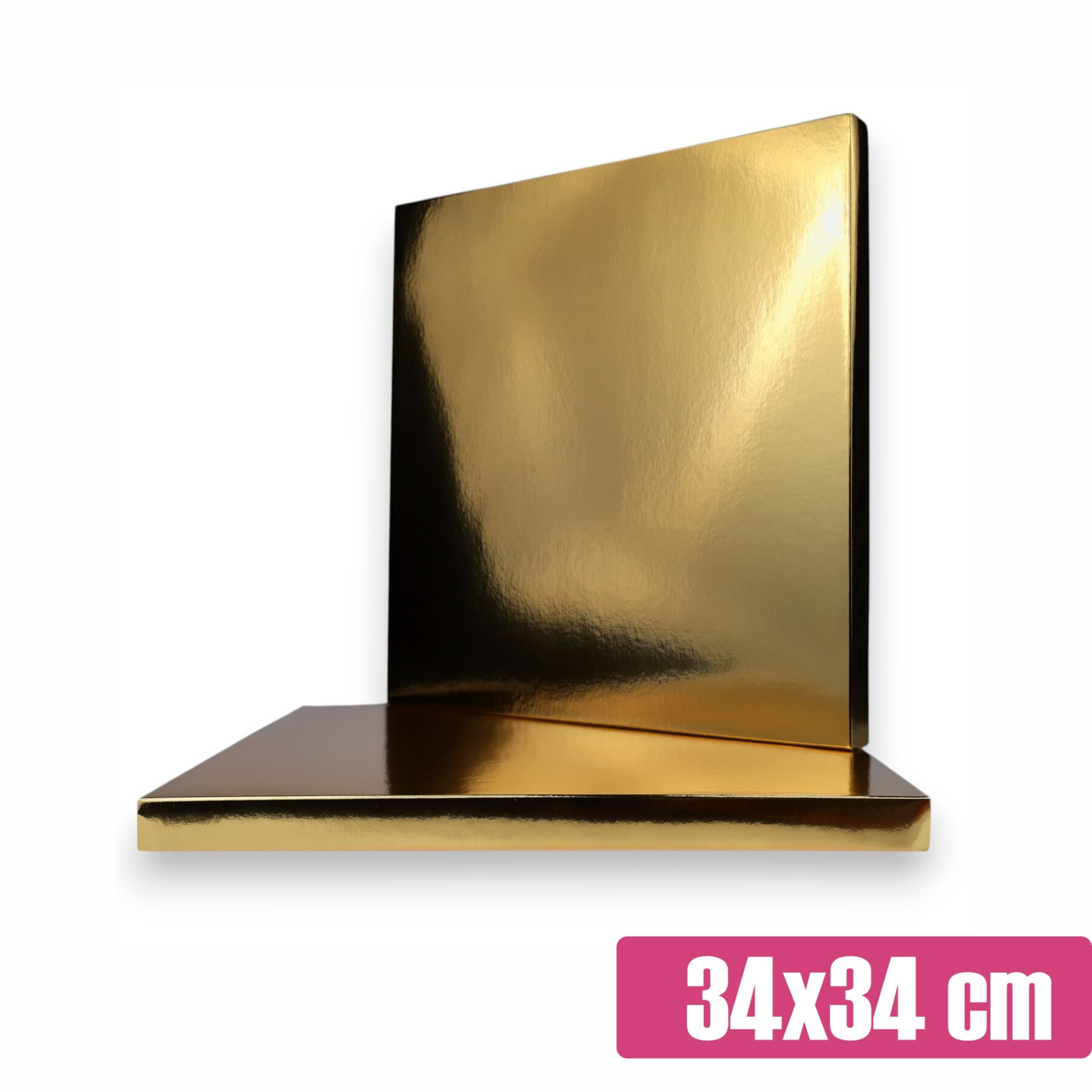 Kwadratowy podkład pod tort złoty 34x34 cm