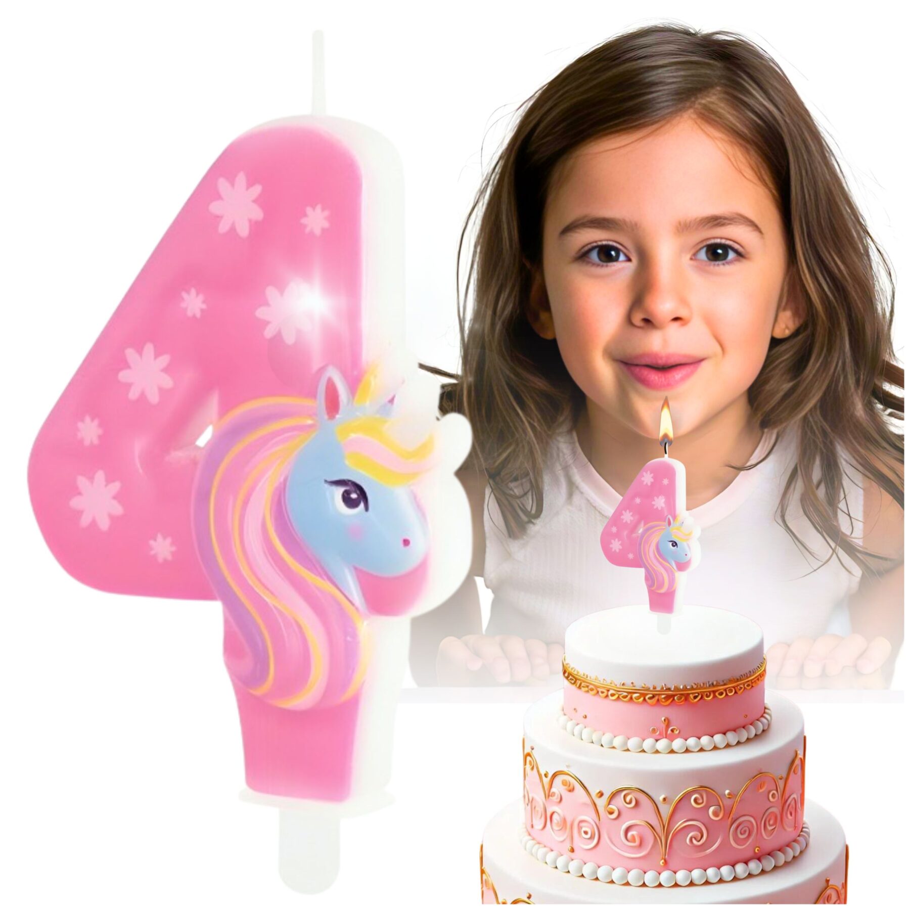Świeczka Jednorożec urodziny dla dziewczynki unicorn