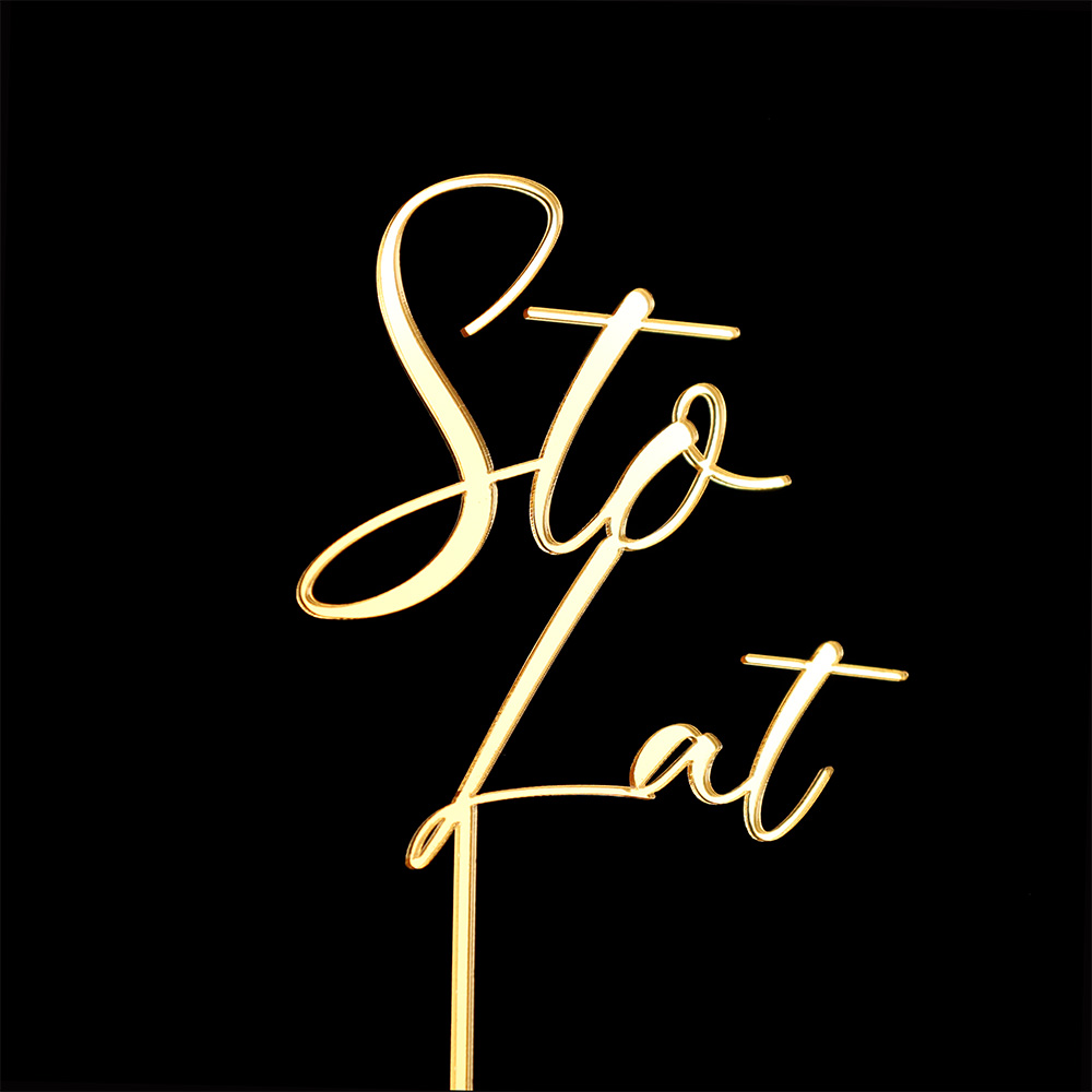 Topper Sto Lat złoty z pikerem