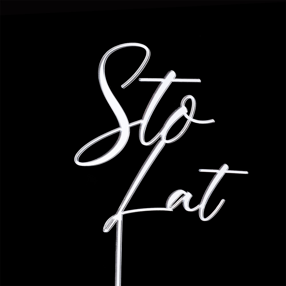 Topper Sto Lat srebrny z pikerem