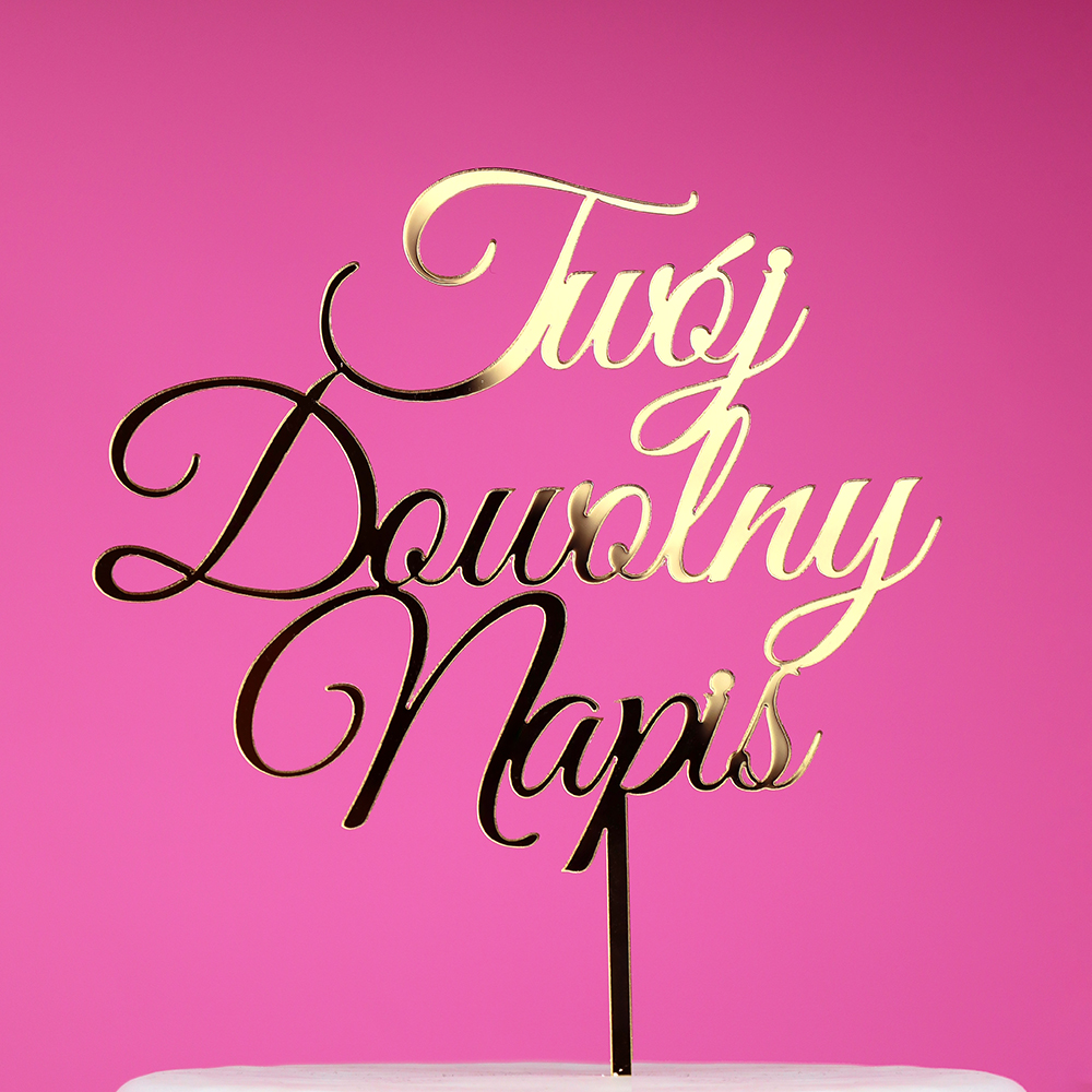 Topper na tort Dowolny napis 3 SŁOWA