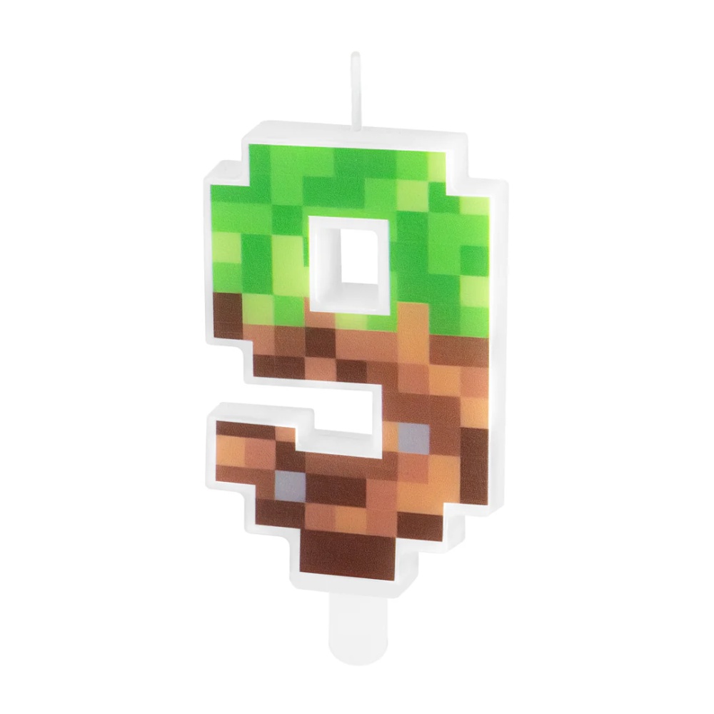 Świeczka Minecrat Piksele cyfra 9