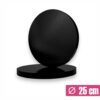 Czarny podkład pod tort 25 cm z oklejonym bokiem