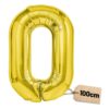Złoty balon cyfra 0