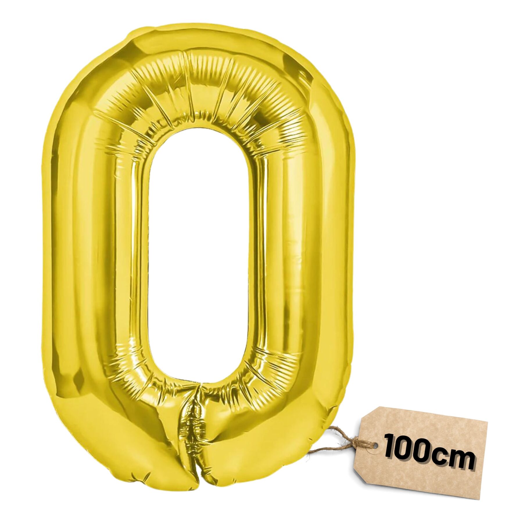 Złoty balon cyfra 0