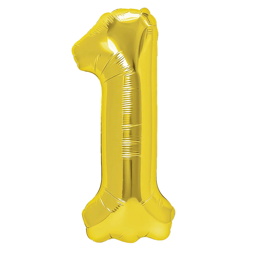 Złoty balon cyfra 1