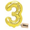 Złoty balon cyfra 3