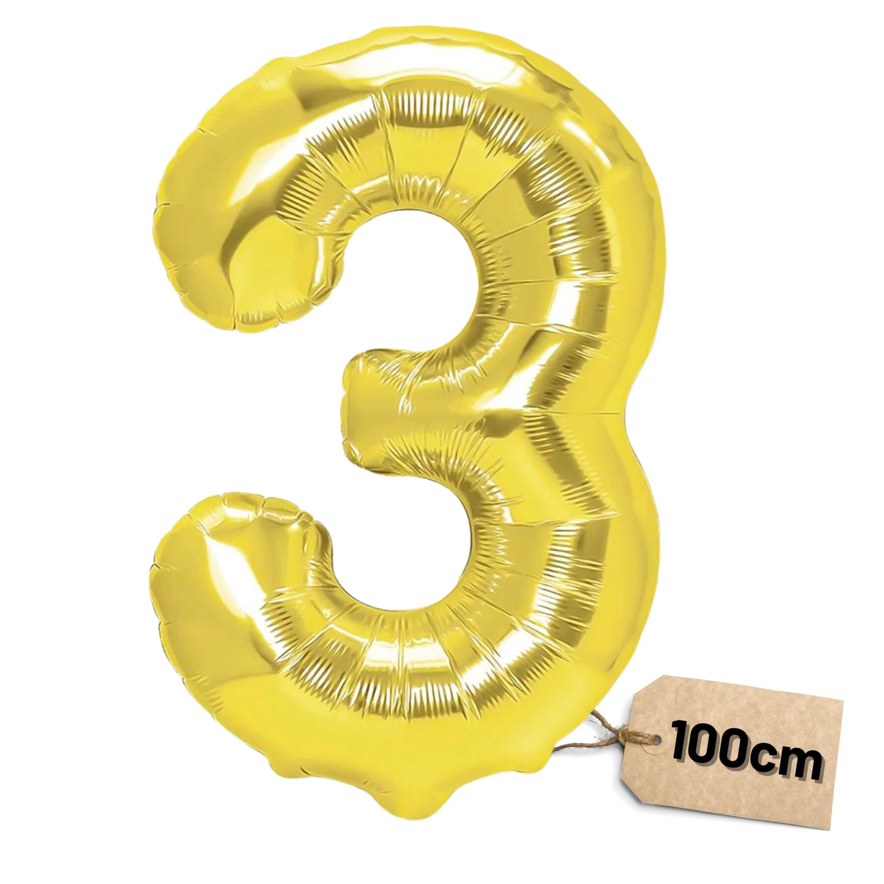 Złoty balon cyfra 3