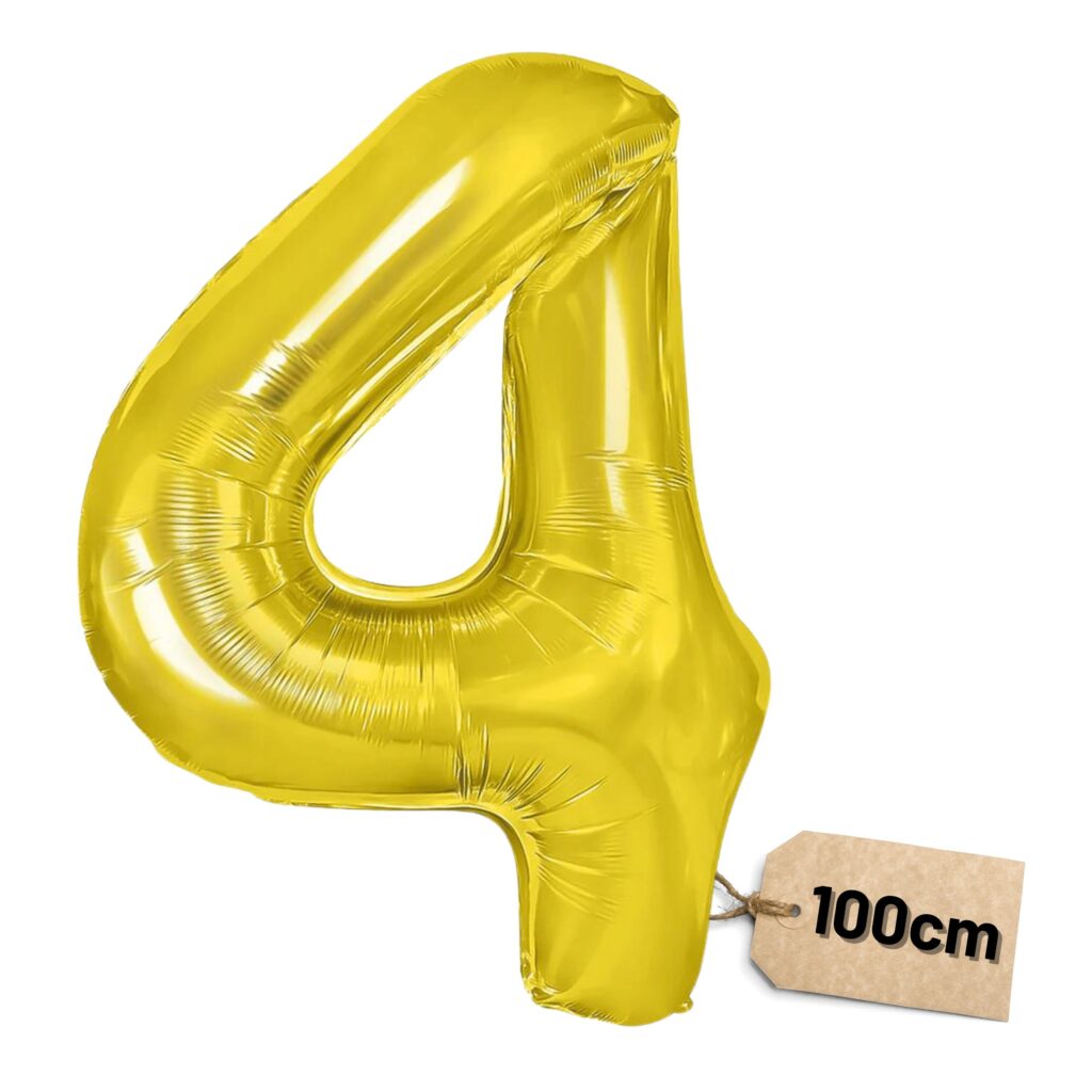 Złoty balon cyfra 4