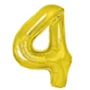 Złoty balon cyfra 4