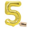 Złoty balon cyfra 5