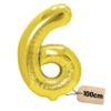 Złoty balon cyfra 6