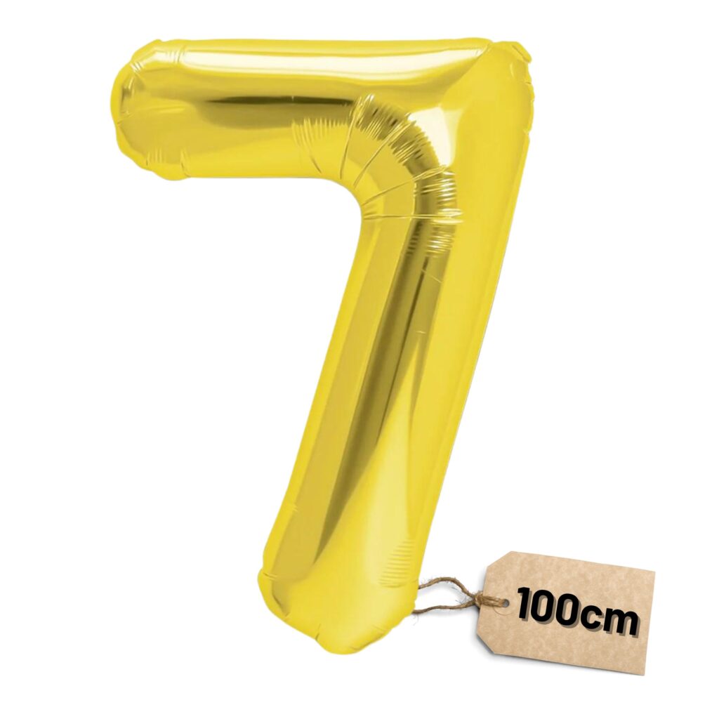 Złoty balon cyfra 7