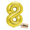 Złoty balon cyfra 8