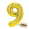 Złoty balon cyfra 9