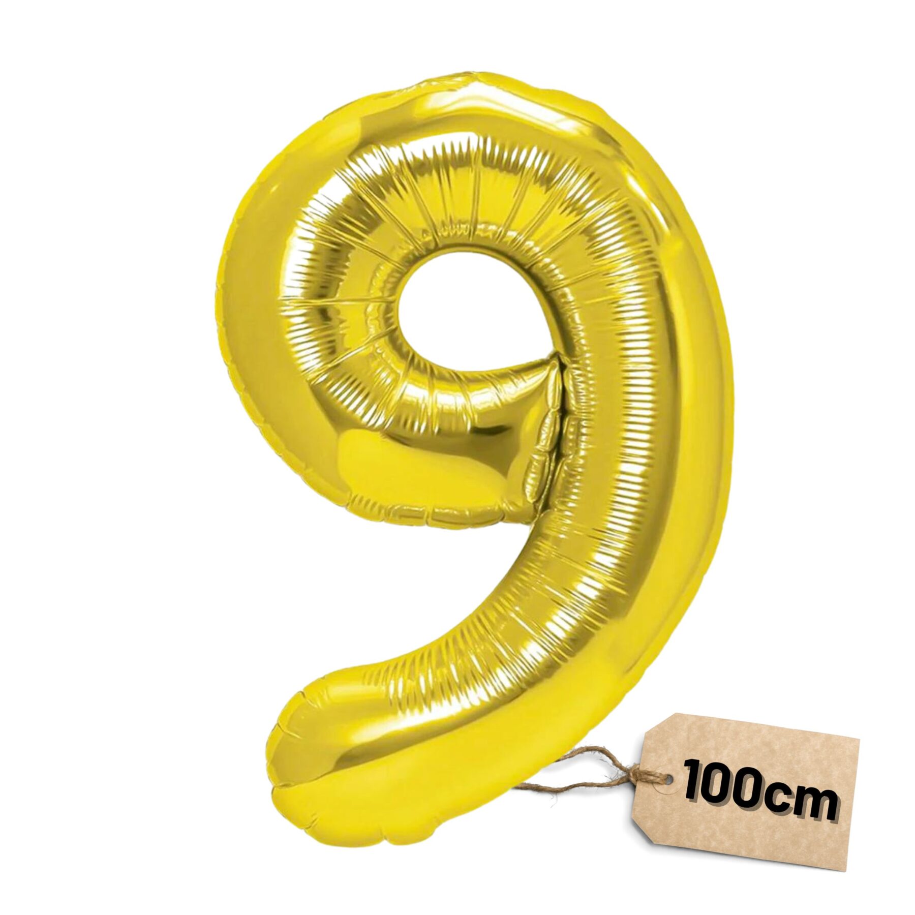 Złoty balon cyfra 9