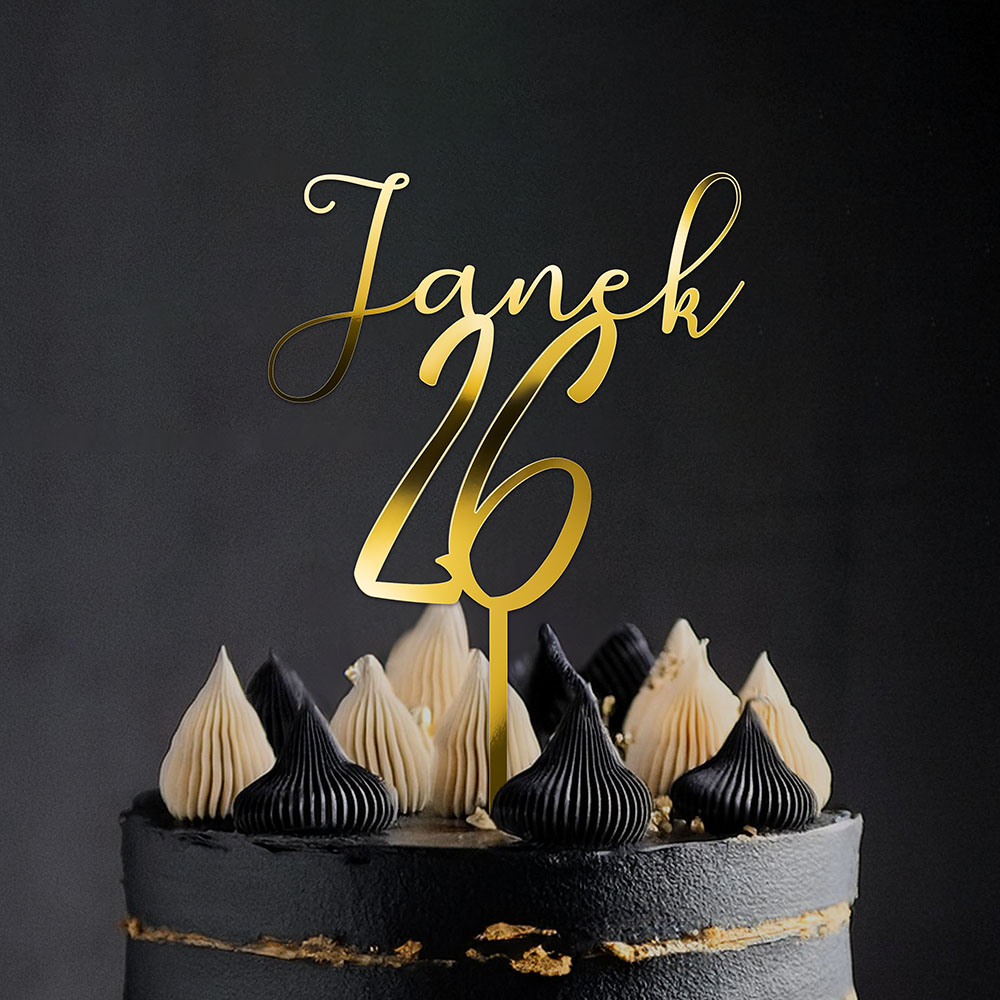 Topper na urodziny z imieniem i wiekiem