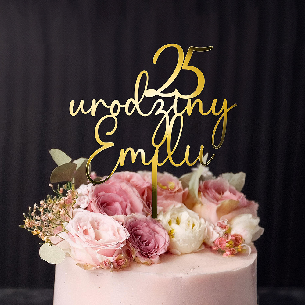 Topper urodziny z imieniem i wiekiem