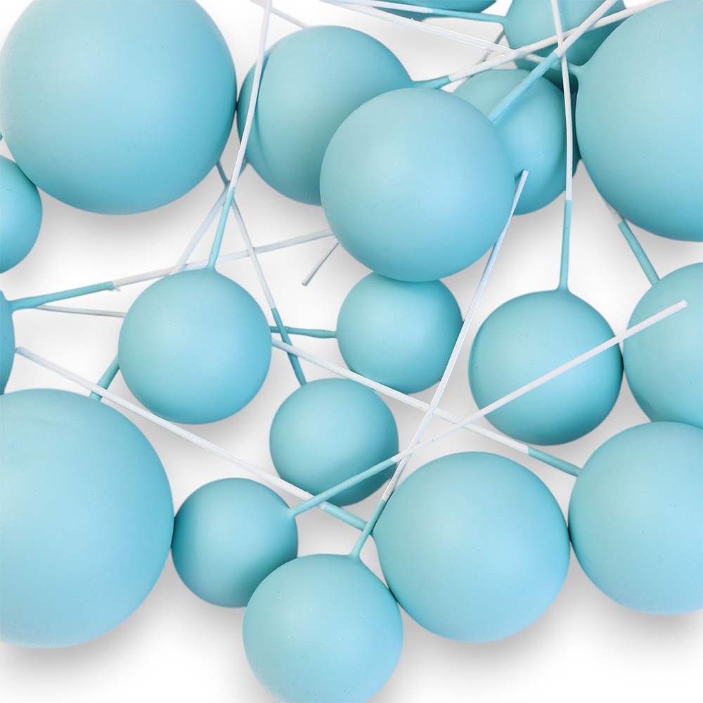 Błękitne kule do dekoracji tortów