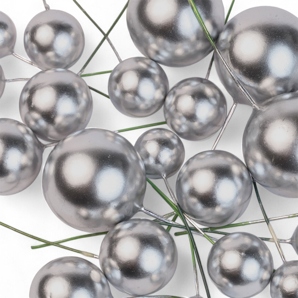 Srebrne kule do dekoracji tortów