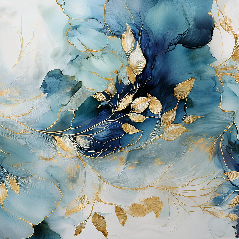 Opłatek na tort niebieski marmur