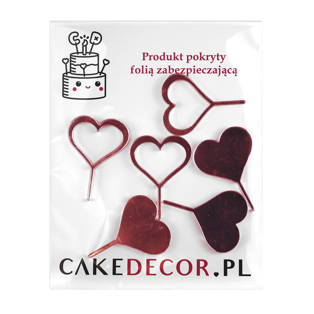 Mini toppery serduszka czerwone