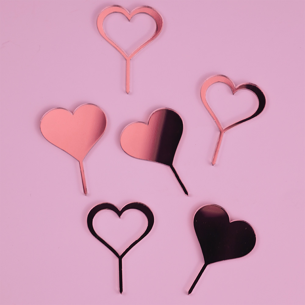 Mini toppery serduszka rose gold