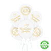 Balony na Pierwszą Komunię złote zestaw 6 sztuk