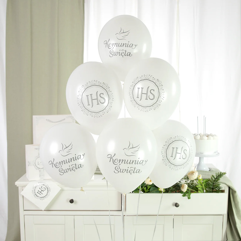 Balony na Pierwszą Komunię zestaw 6 sztuk