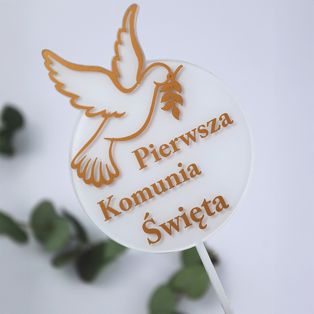 Biały topper na Pierwszą Komunię Świętą