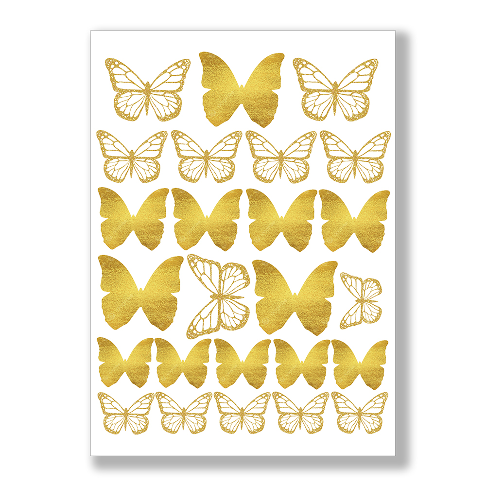 Złote motylki na torty i desery