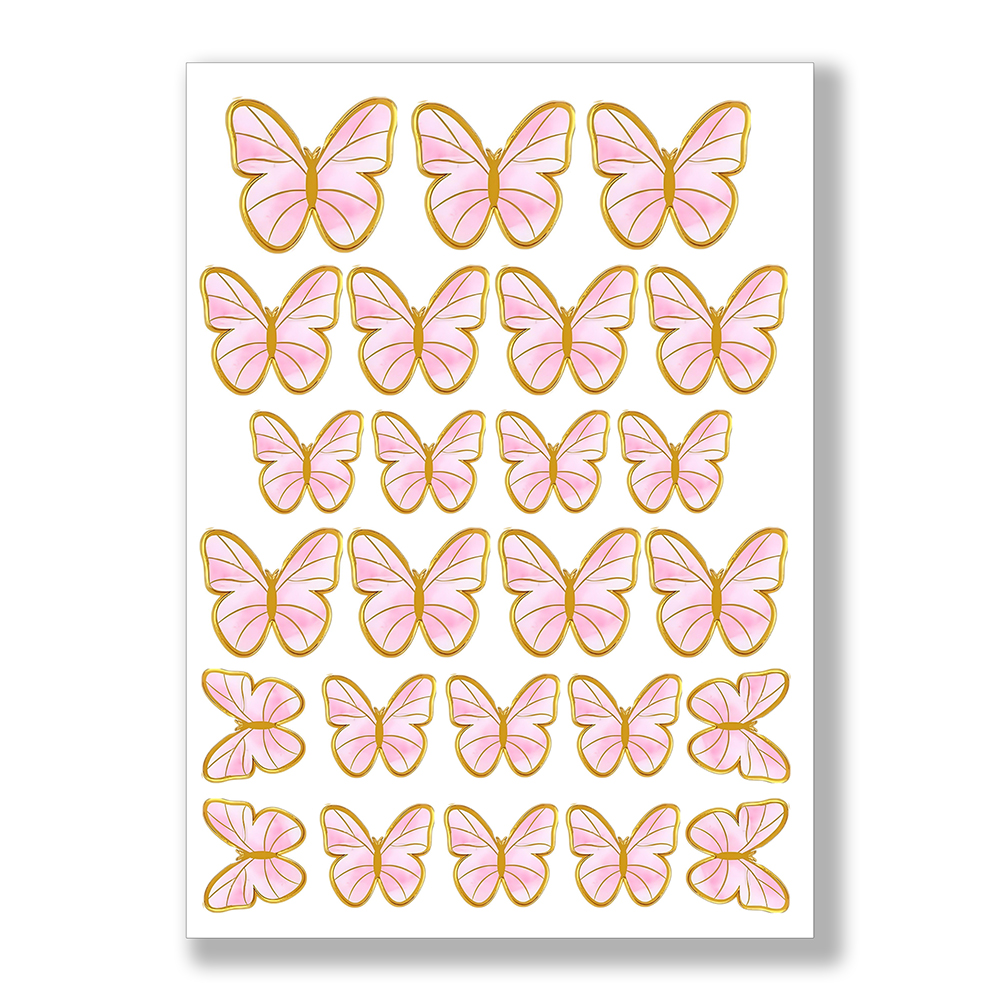 Różowe motylki na tort