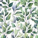 Wydruk dookoła tortu liście